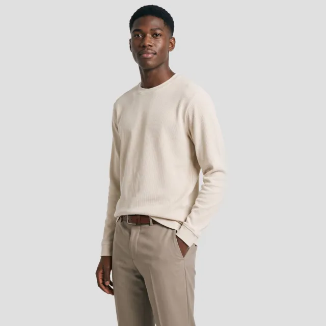 Boss regular fit longsleeve - lichtbeige Creme