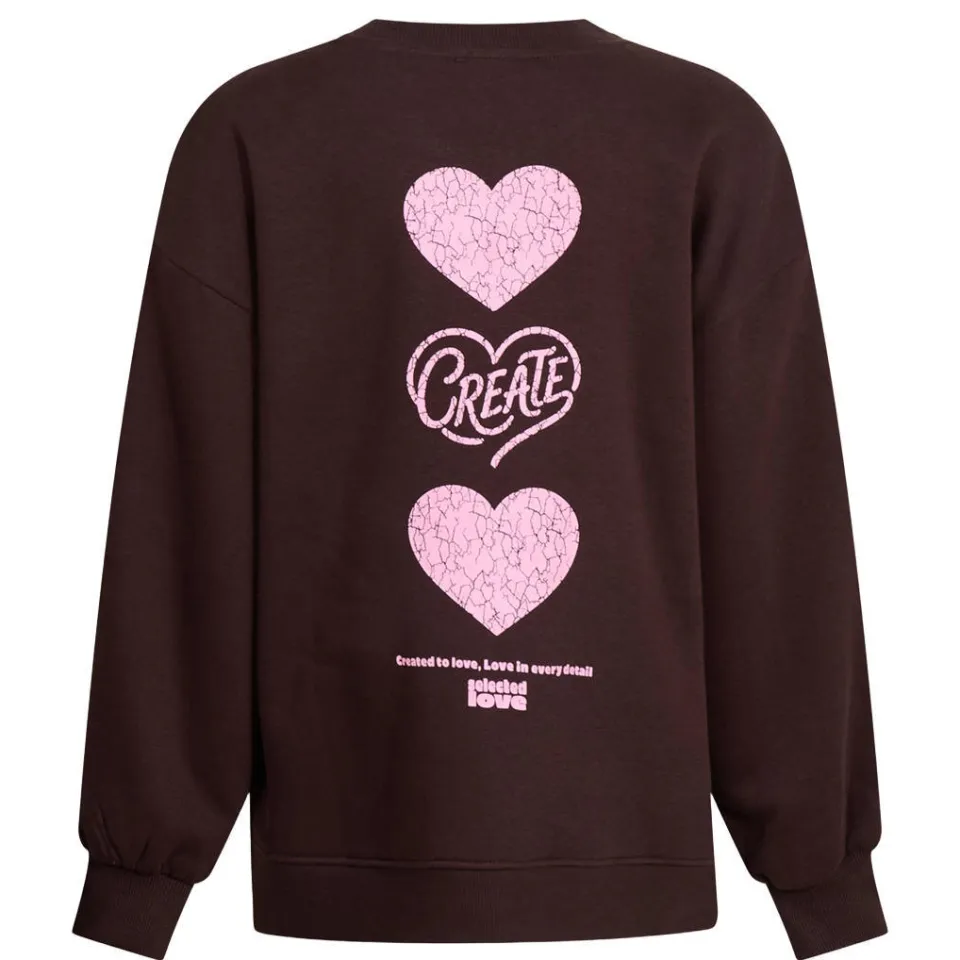 Shoeby oversized sweater met backprint - donkerbruin, foto 3
