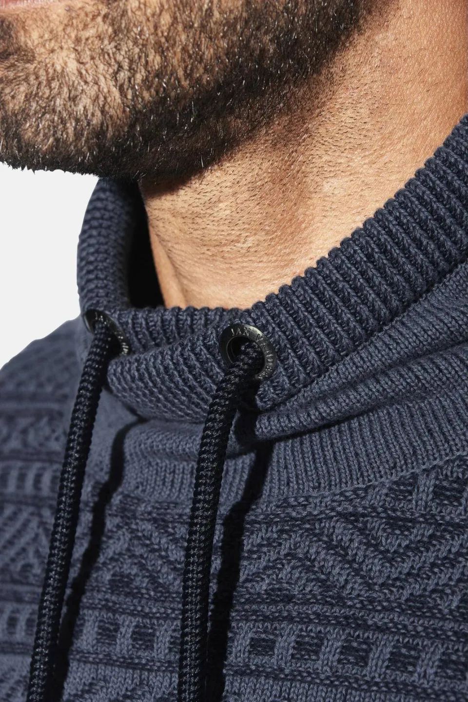 Jan Vanderstorm +FIT Collectie trui met ingebreid patroon donkerblauw, foto 6