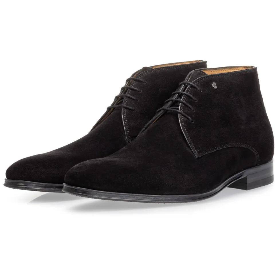 Floris Van Bommel Raffa 05.03 suède enkelboots zwart, foto 5