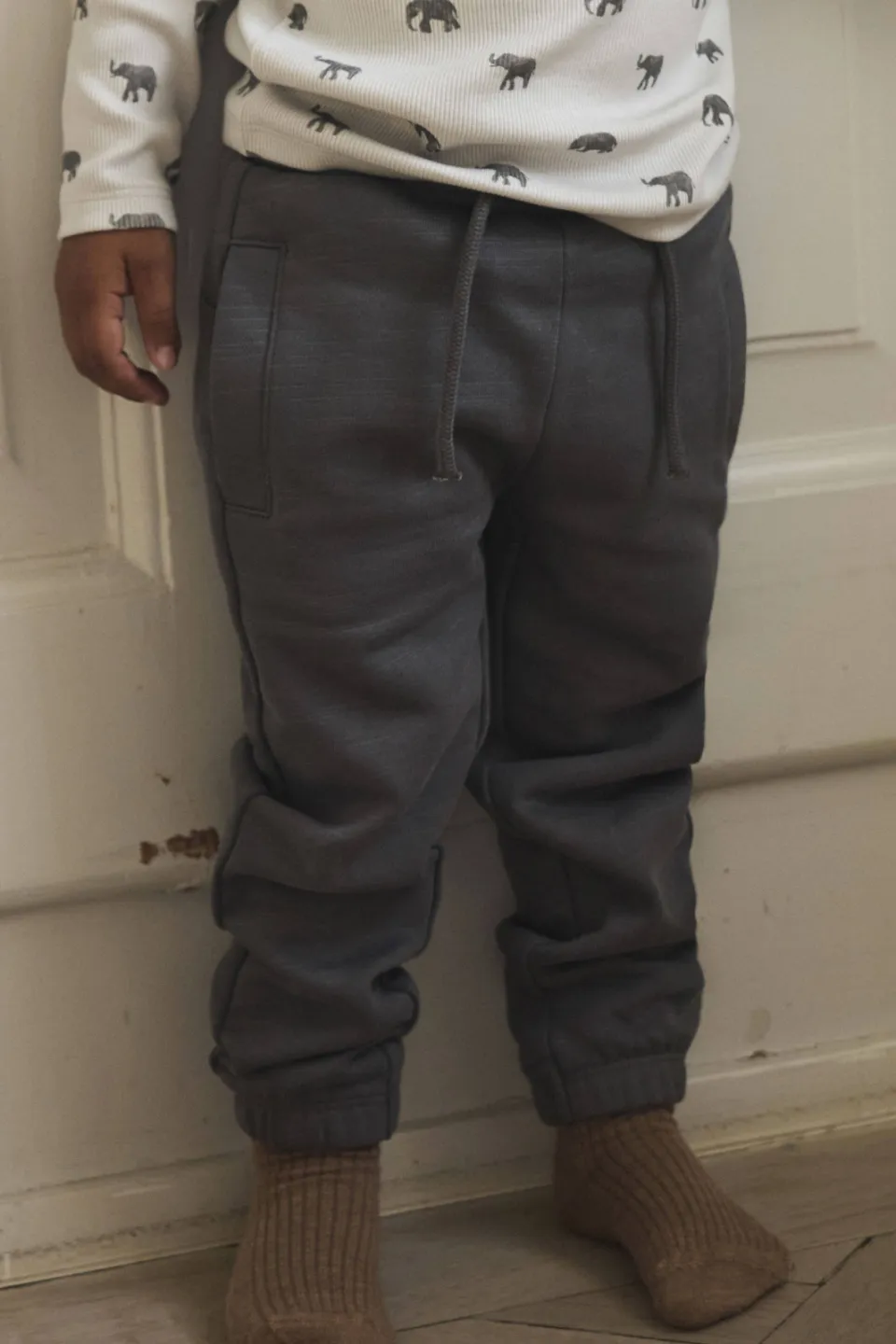Lil' Atelier Mini joggingbroek grijs