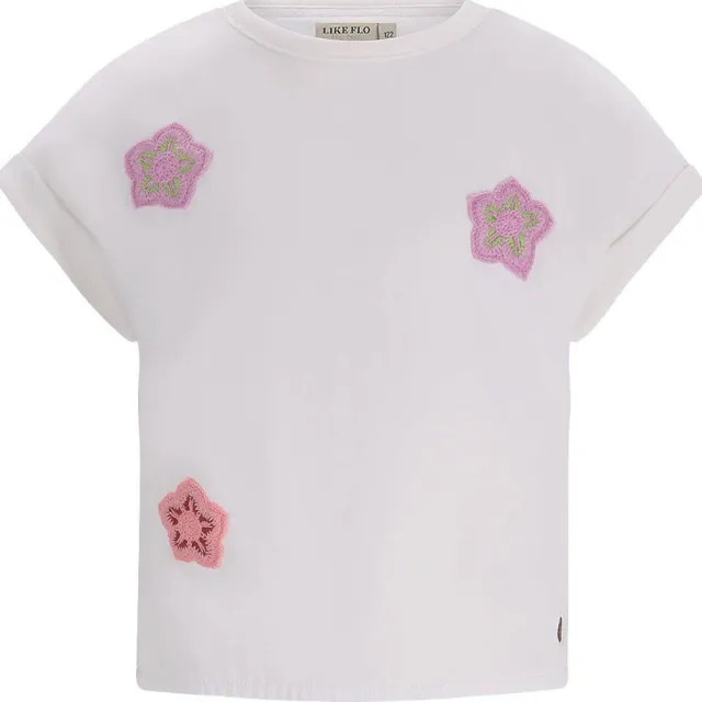 Like Flo T-shirt wit effen
