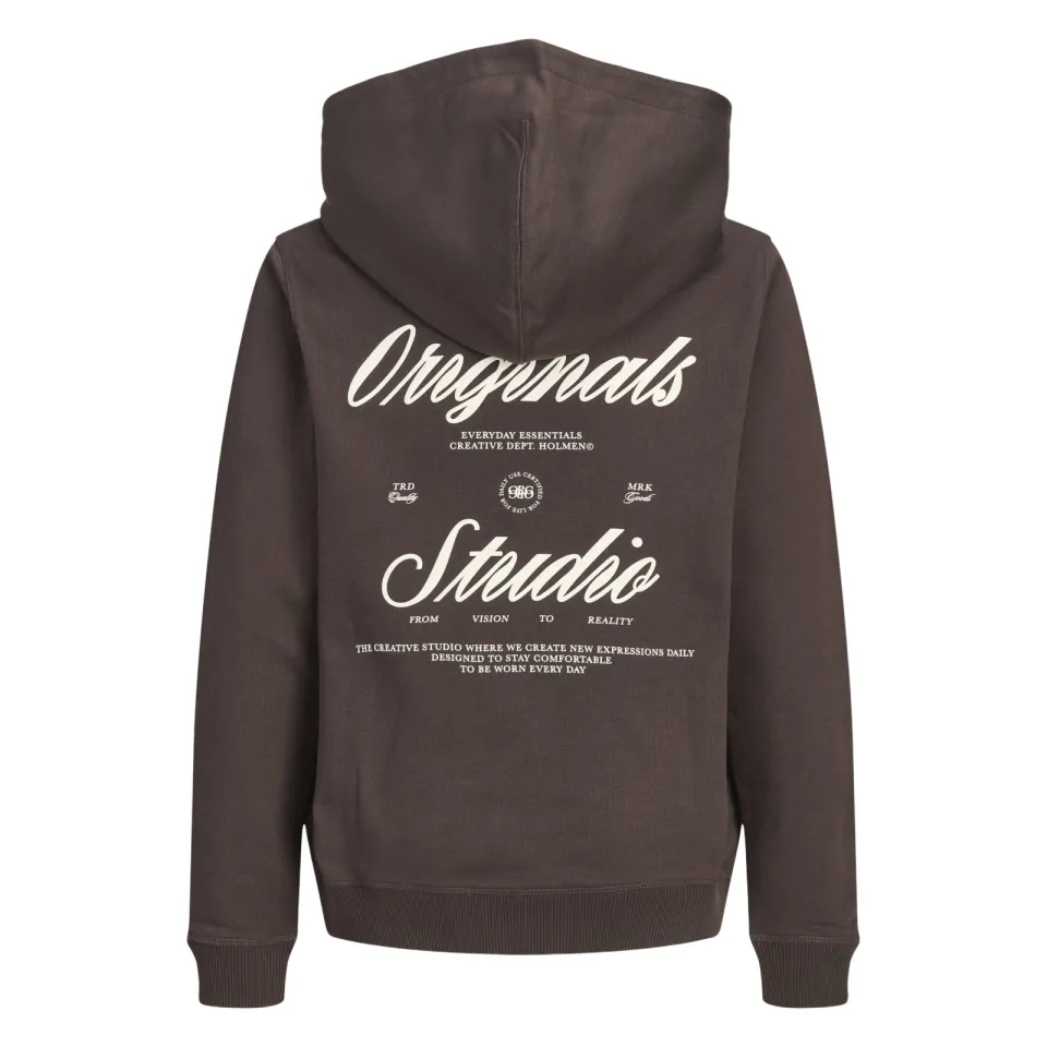 Jack & Jones JUNIOR hoodie met backprint - donkerbruin, foto 3