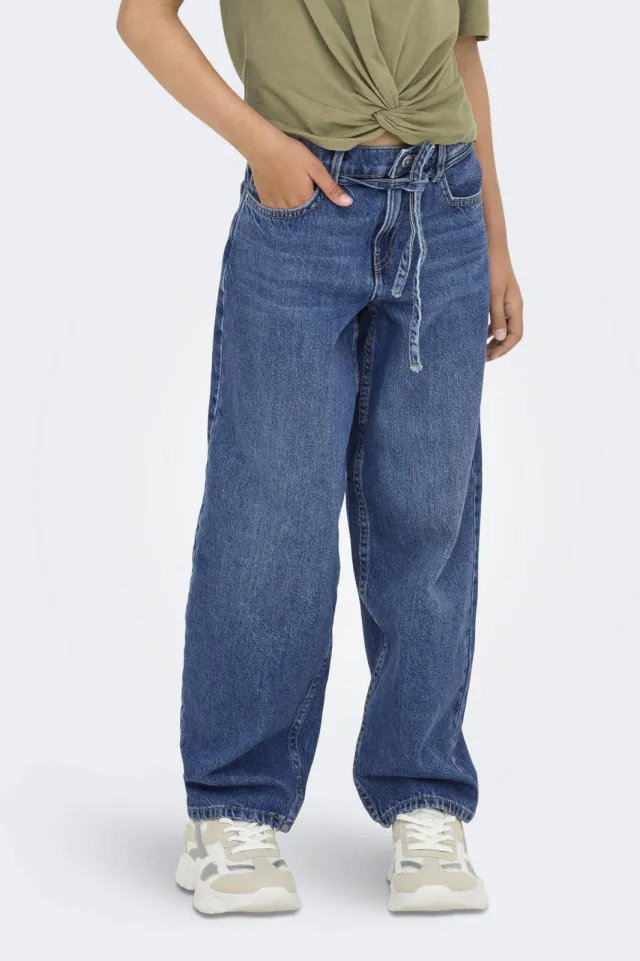 KIDS ONLY GIRL high waist straight leg jeans medium blue denim, foto 5