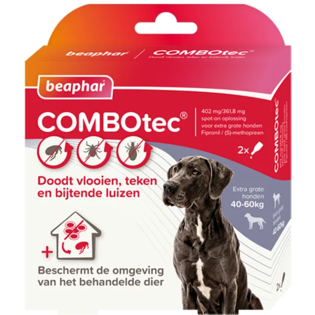 Beaphar Combotec Anti Teken- en Vlooiendruppels Hond 40-60 kg 2 pipetten