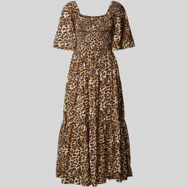 SELECTED WOMEN Dora midi-jurk luipaardprint zwart, foto 2