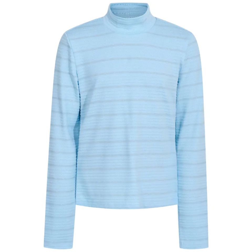 Shoeby gestreepte longsleeve lichtblauw, foto 2