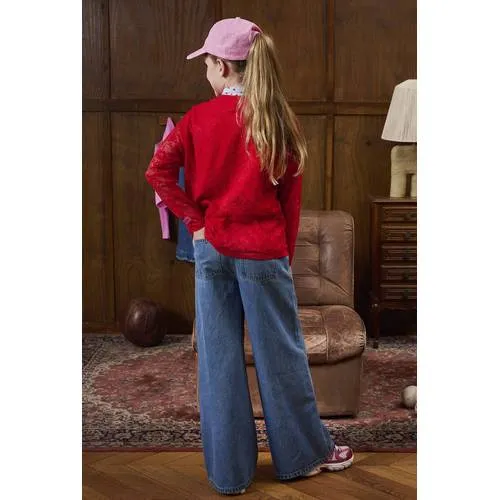Z8 kids wide leg jeans Mosa Medium blue denim, foto 5