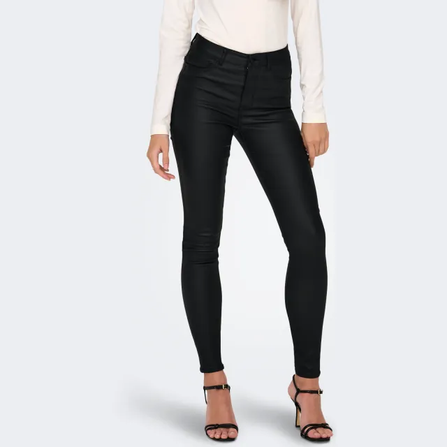 JDY JDYNEWTHUNDER coated skinny broek zwart, foto 4