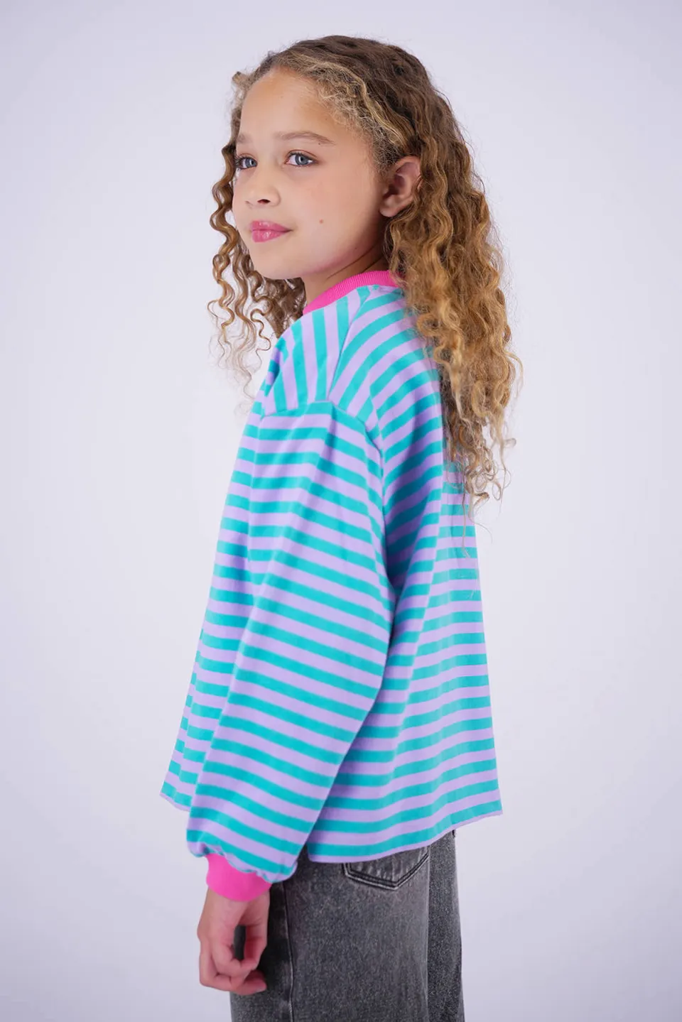 Vingino gestreepte sweater - blauw/roze, foto 6
