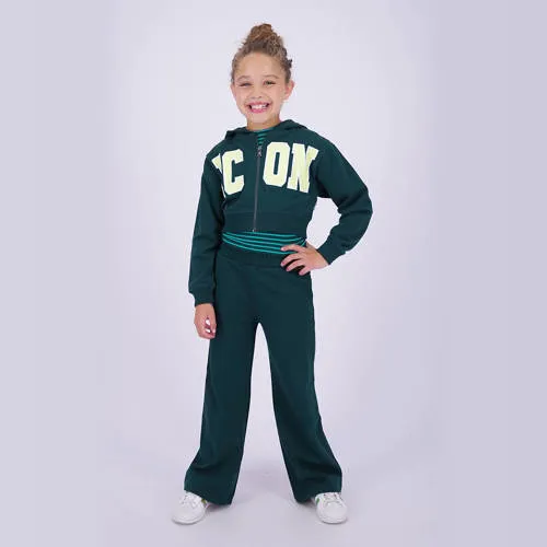 Vingino wide leg casual broek donkergroen, foto 2