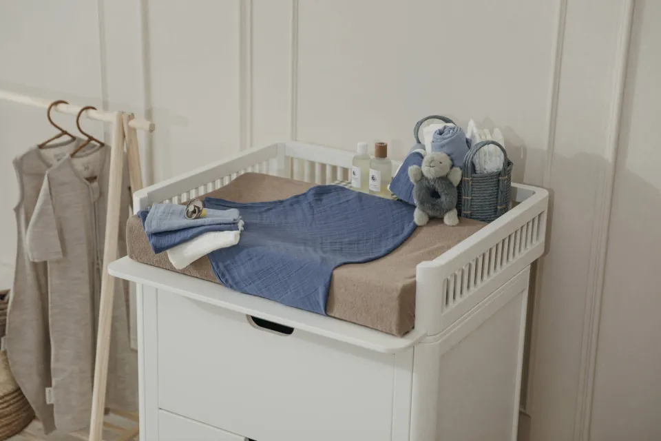 Meyco pre-washed hydrofiele swaddle blauw set van 2, foto 4