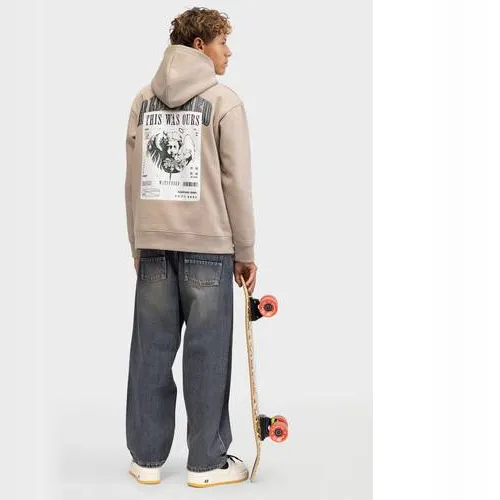 Redefined Rebel hoodie met backprint - beige, foto 3