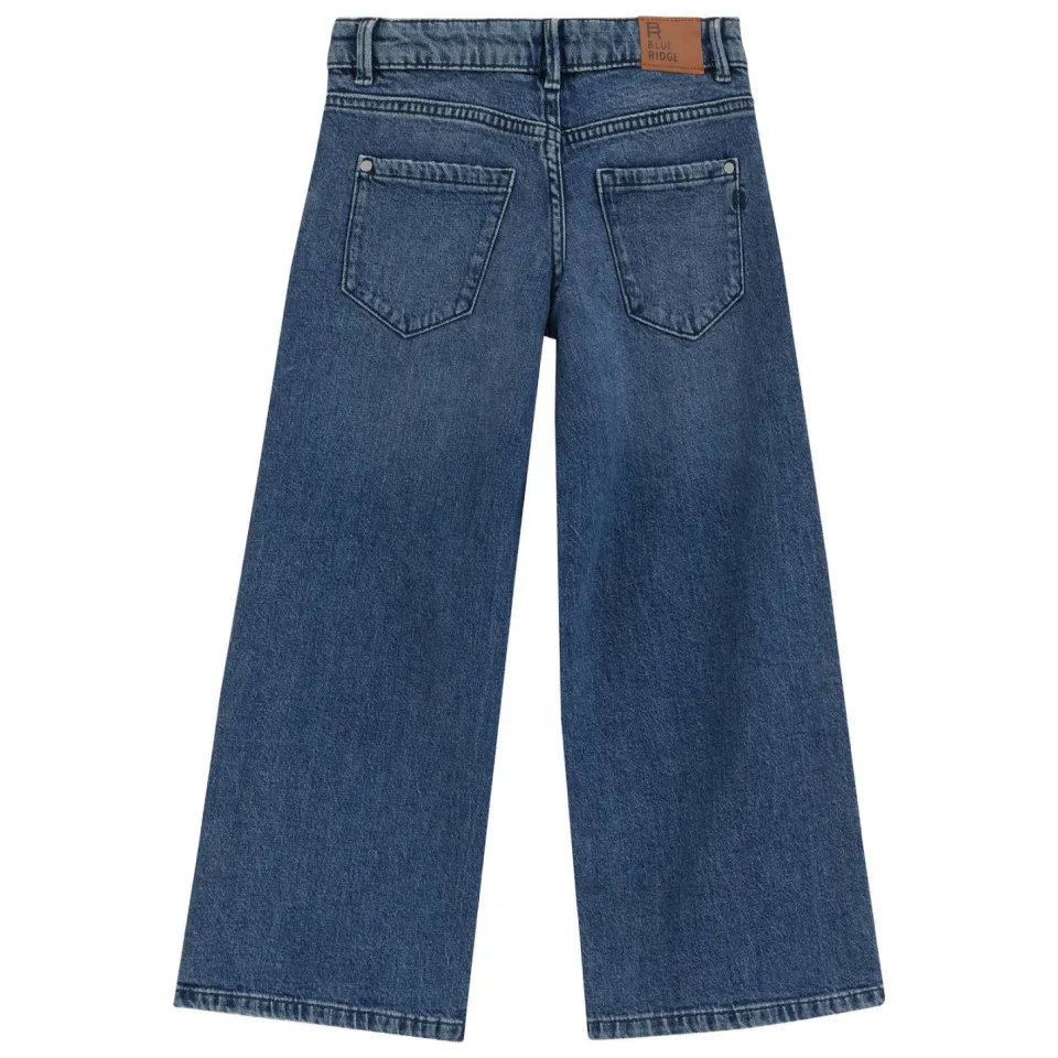 WE Fashion Blue Ridge wide leg jeans met strass-steentjes en print - mediumblauw, foto 3
