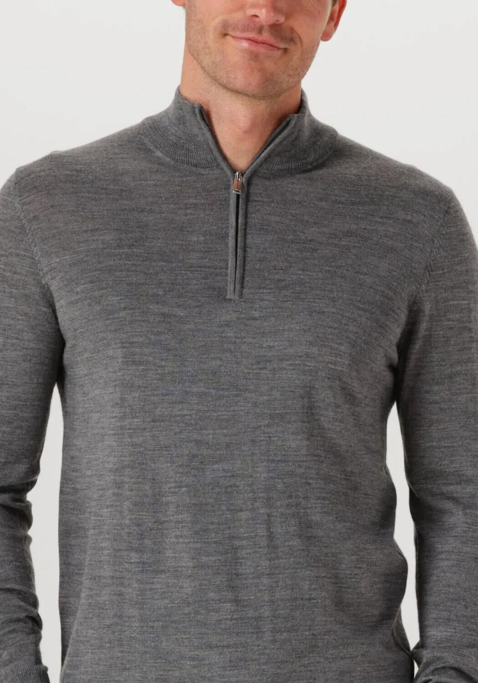 Profuomo Heren Truien & Vesten Pullover Half Zip Merino - Grijs, foto 4
