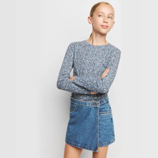 Mango Kids spijkerskort middelblauw medium blue denim, foto 5