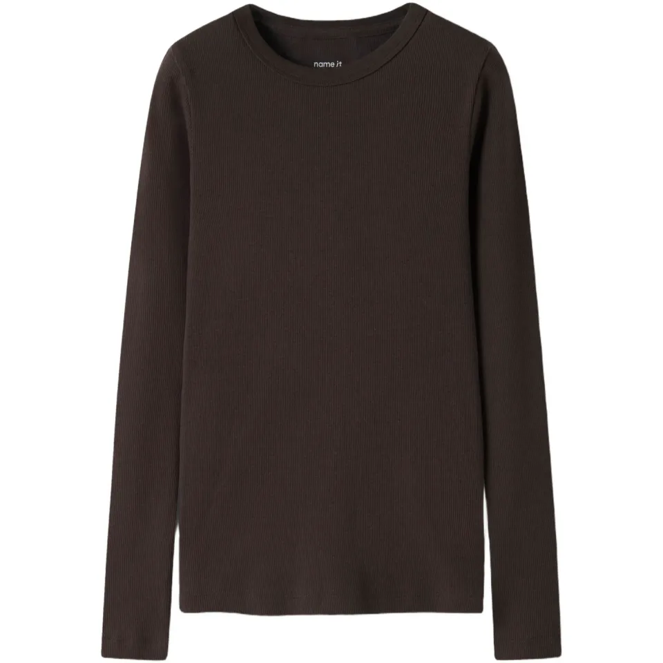 NAME IT longsleeve gebreid donkerbruin chocoladebruin, foto 2