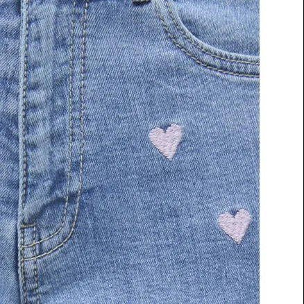 KIDS ONLY GIRL high waist jeansshort met hartjes medium blue, foto 3