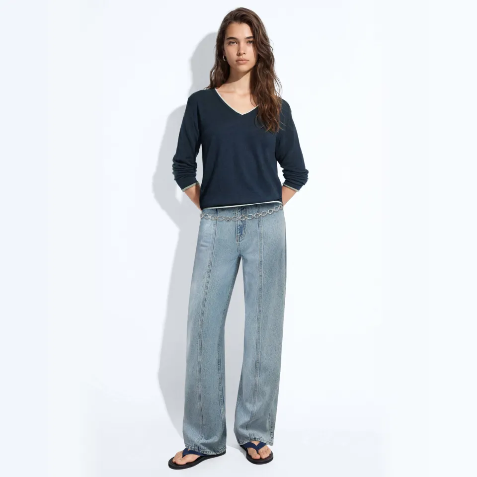 Mango TEEN gebreide trui - marineblauw, foto 3