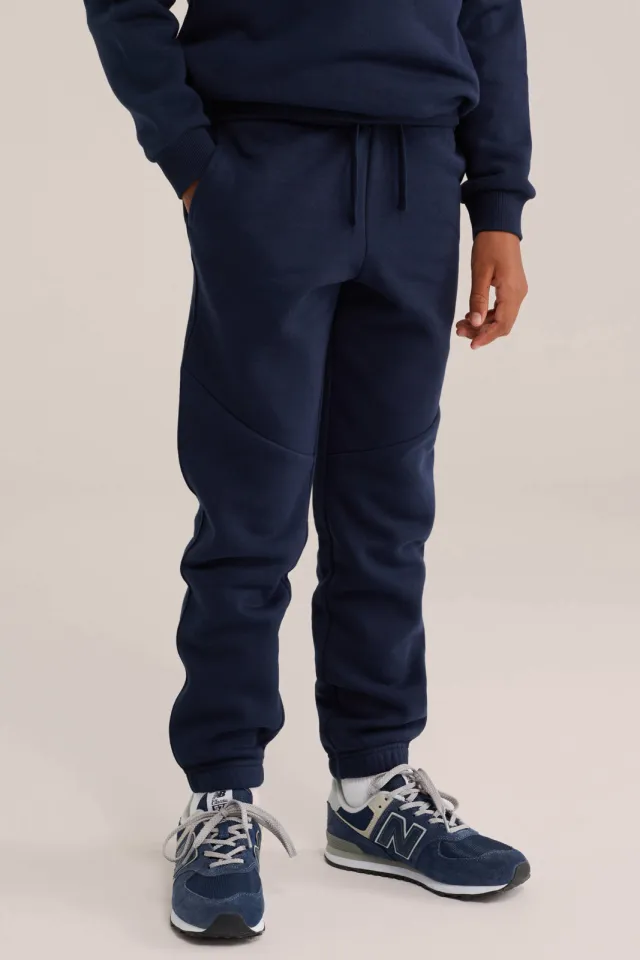 WE Fashion sweat tapered joggingbroek donkerblauw, foto 3