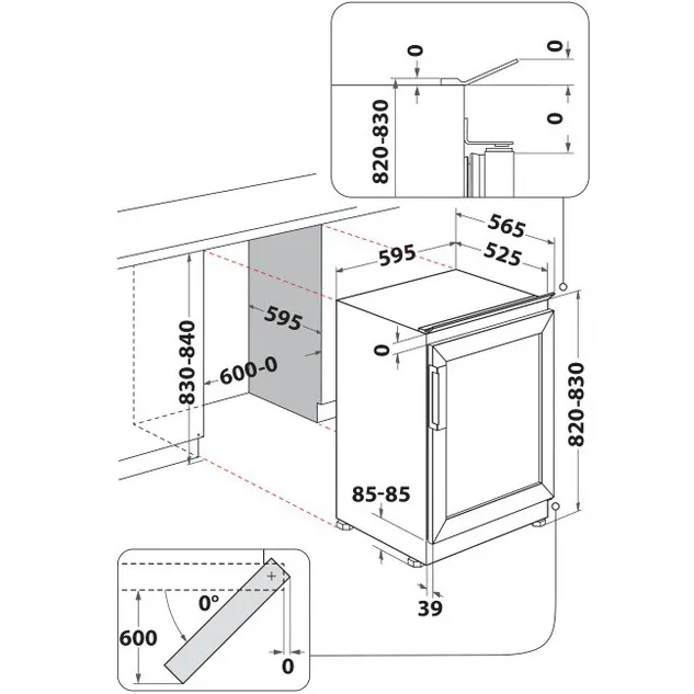 Whirlpool WHWBU60D2B Inbouw wijnkoelkast Zwart, foto 2