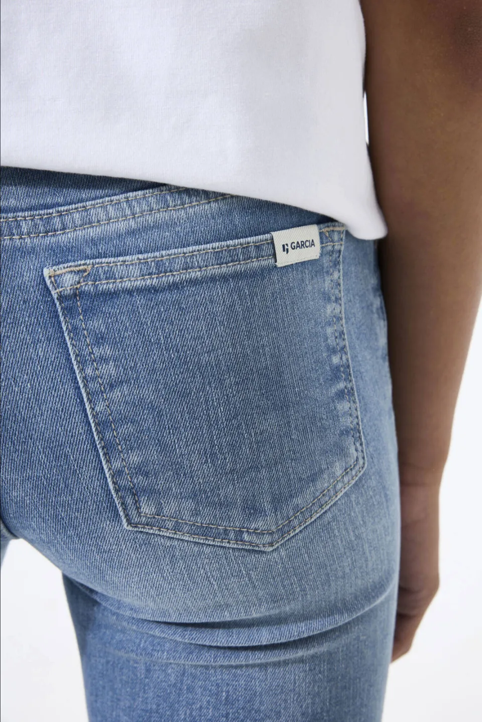 Garcia high waist slim fit jeans medium blue denim, foto 4
