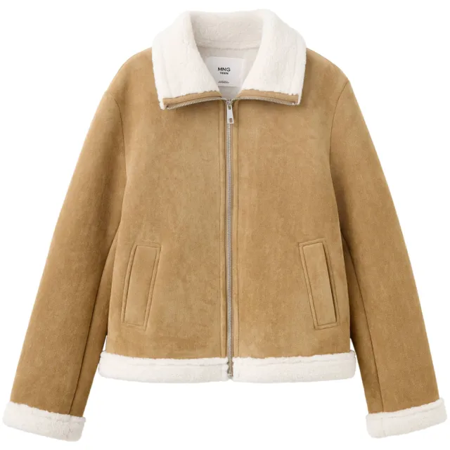 Mango suède winterjas bruin