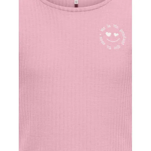 Only T-shirt roze met textuur, foto 3