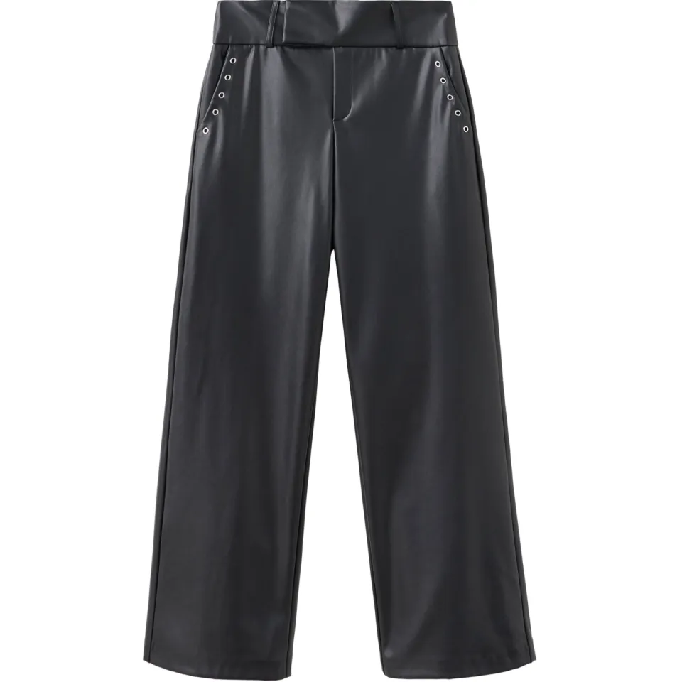 Mango TEEN imitatieleren broek zwart, foto 2