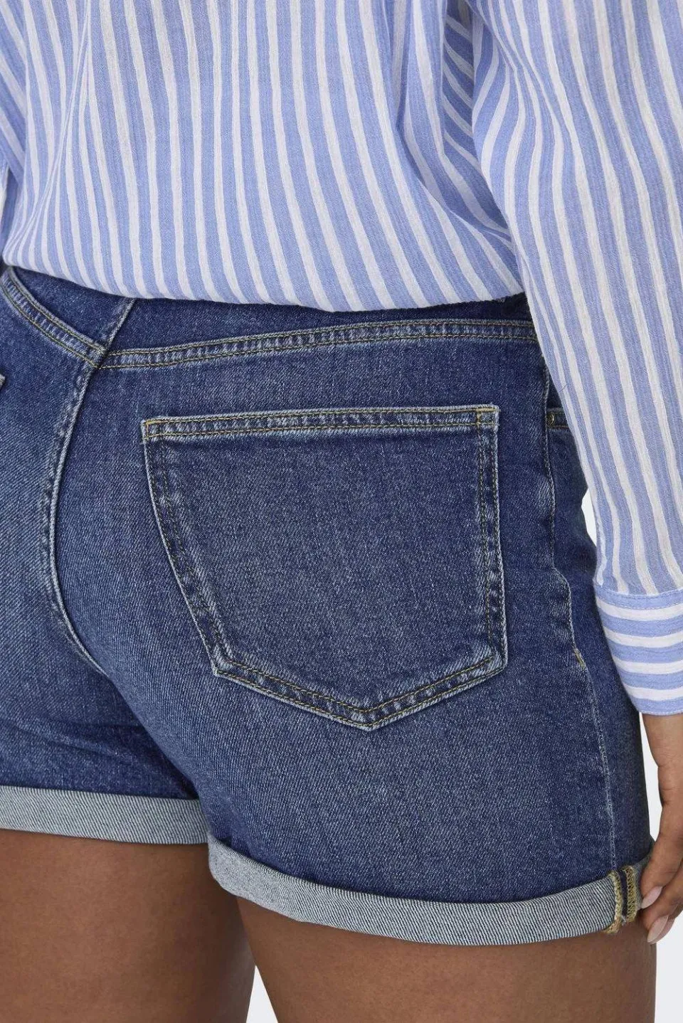 Only ONLJOSEPHINE jeansshort medium blue denim, foto 6