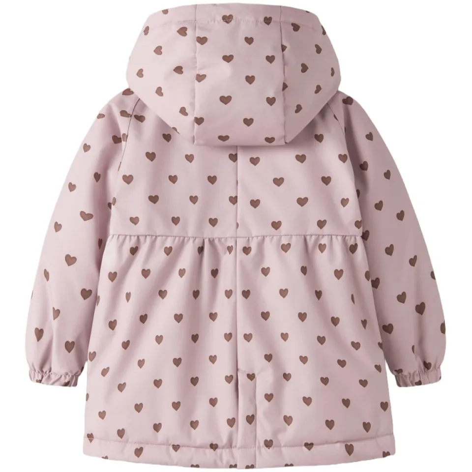 Lil' Atelier MINI winterjas met print - roze/bruin, foto 3