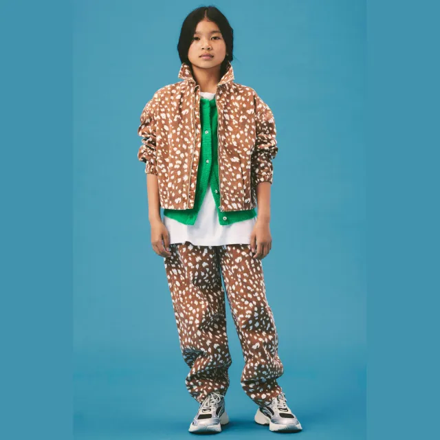 NAME IT tussenjas met print bruin Bruin/wit