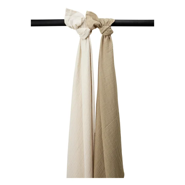 Meyco pre-washed hydrofiel swaddle inbakerdoek soft sand/taupe