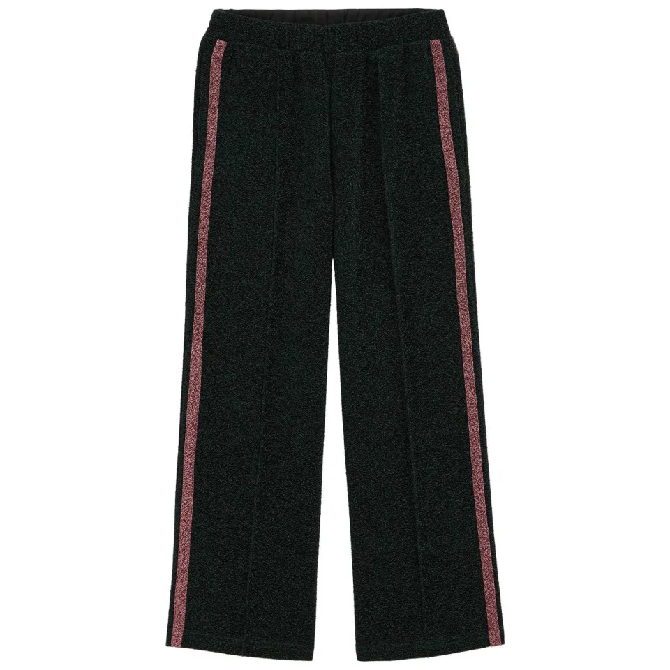 WE Fashion loose fit casual broek met glitters donkergroen, foto 2