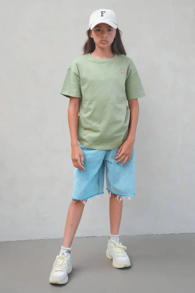 Like Flo Young denim short lichtblauw Lt denim