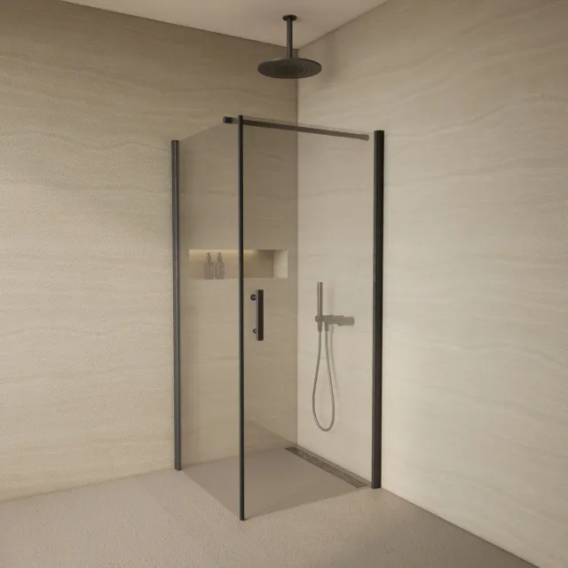 Boss & Wessing Douchecabine BWS 80x80cm | 6mm Helder Glas met Nanocoating Zwart