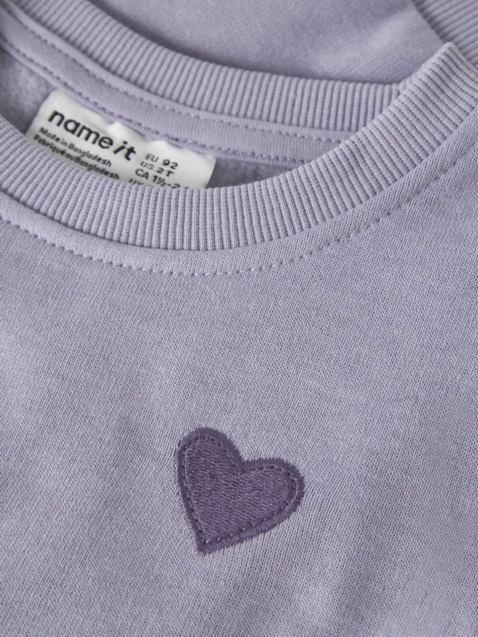 NAME IT MINI rechtvallende sweater met borduursels - paars Effen, foto 4