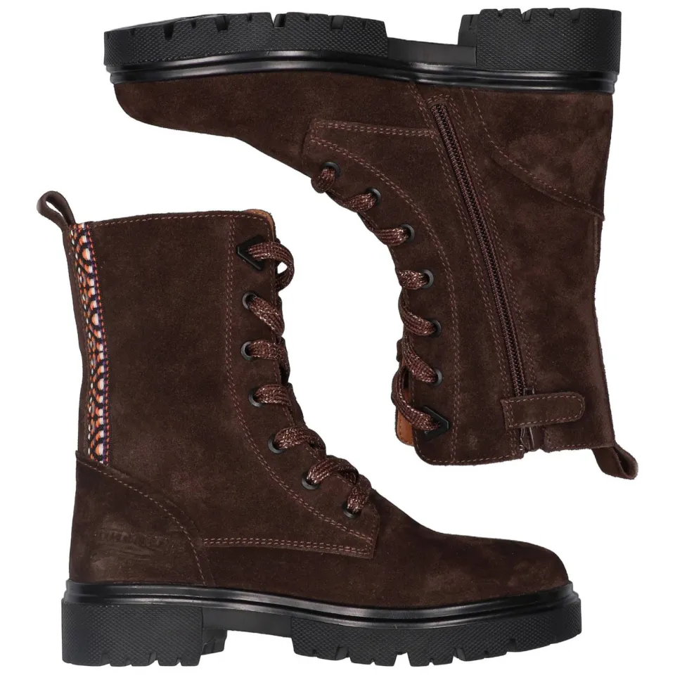 Braqeez chunky suède enkelboots - donkerbruin, foto 3
