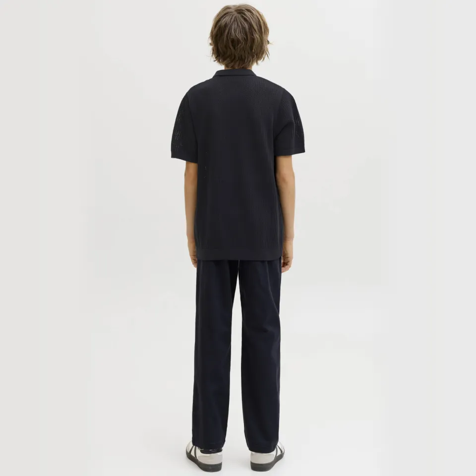 Jack & Jones JUNIOR polo zwart fijn gebreid, foto 3