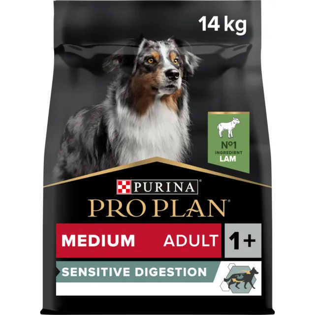 Pro Plan Medium Adult Sensitive Digestion hondenvoer lam 14 kg, foto 2
