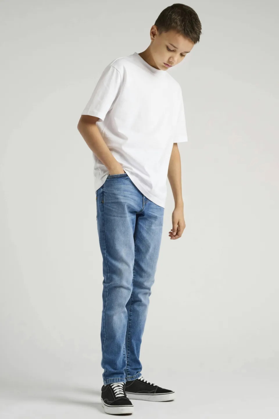 Only & Sons JUNIOR relaxed tapered jeans medium blue denim, foto 3