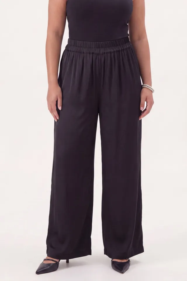Yoek satijnen pantalon zwart, foto 2