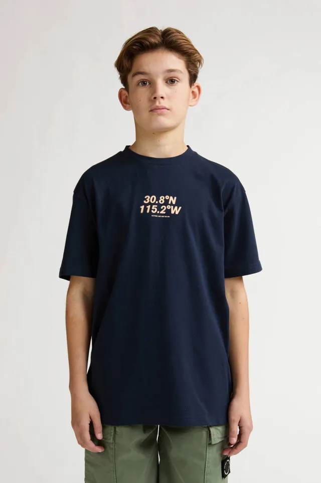 Petrol Industries t-shirt met backprint donkerblauw