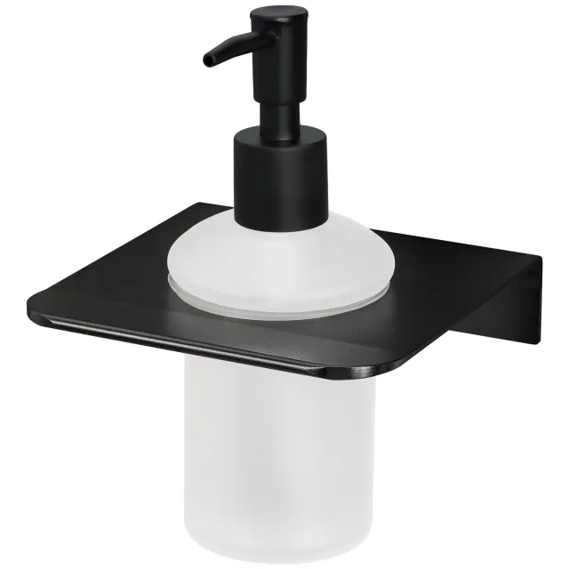 Haceka Zeepdispencer Haceka Redefine Aluminium met Mat Glas Mat Zwart