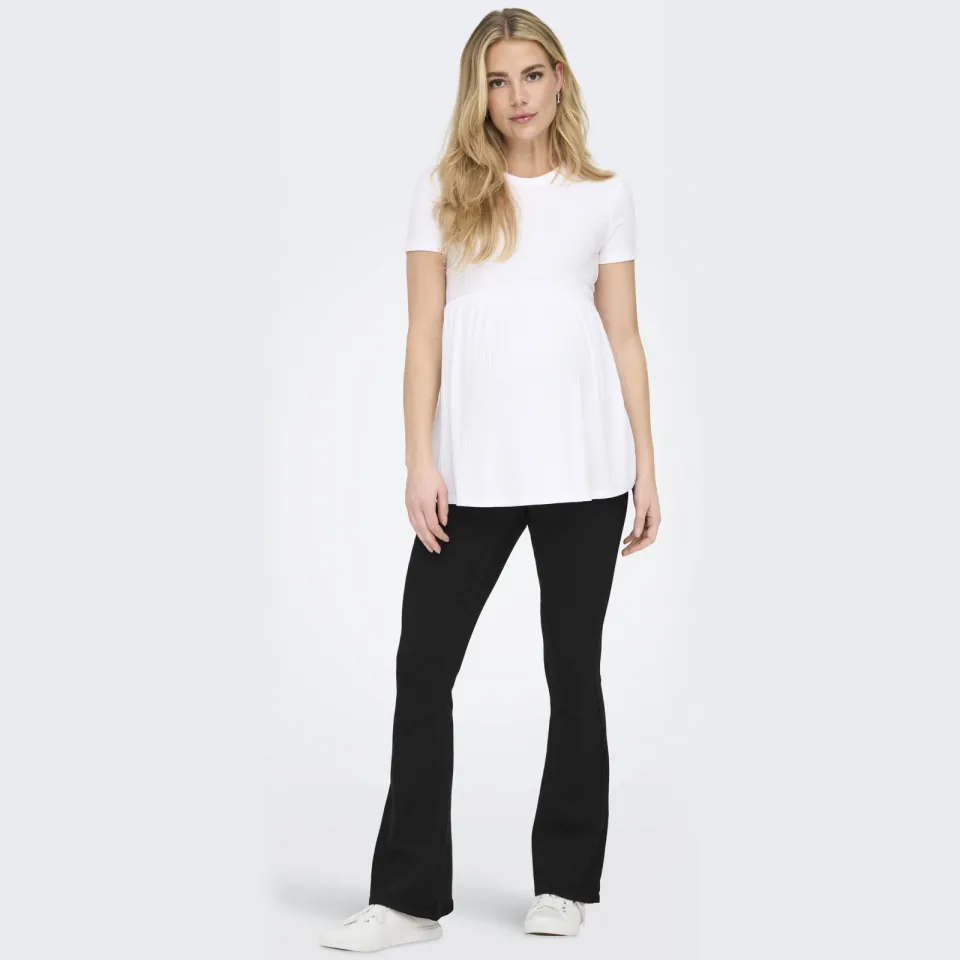 Only MATERNITY low waist zwangerschaps flared jeans black denim