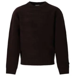 Retour Jeans gebreide trui - donkerbruin Jongens Viscose Ronde hals Effen Chocoladebruin