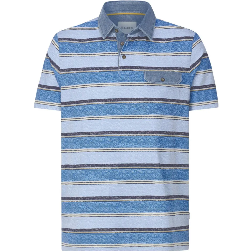 Babista regular fit gestreepte polo Plus Size - lichtblauw, foto 2