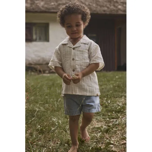 Lil' Atelier jeansshort medium blue denim, foto 4