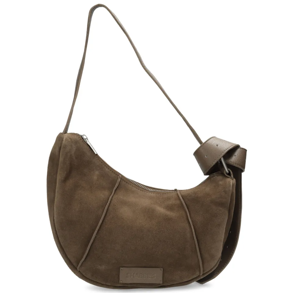 Shabbies Amsterdam PLATAMINI STUDS Shoulderbag Oiled Suede Taupe