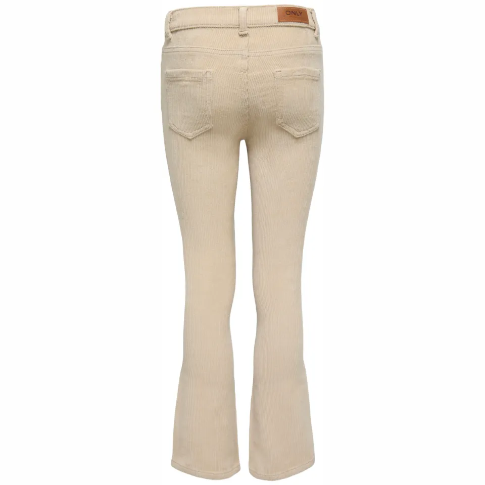 Only corduroy flared broek beige, foto 3